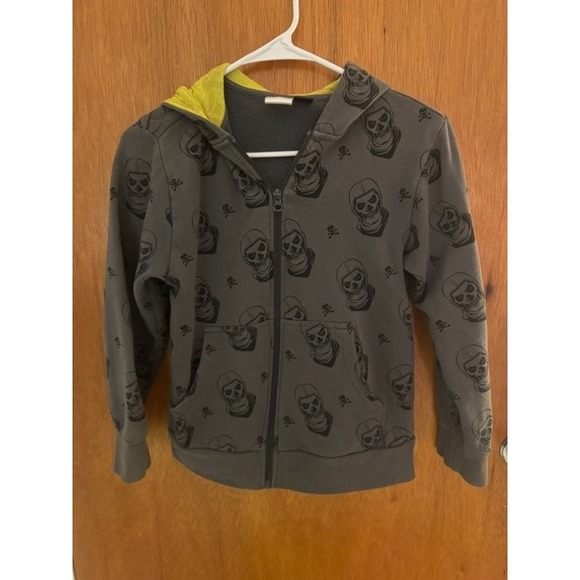 Fortnite Other - Fortnite Kids Gray Skull Print Zip Up Hoodie Sweatshirt Medium MD (A)